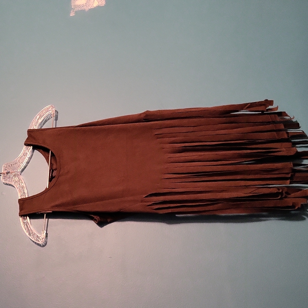 Hunter Green Suede Fringe Tank Top